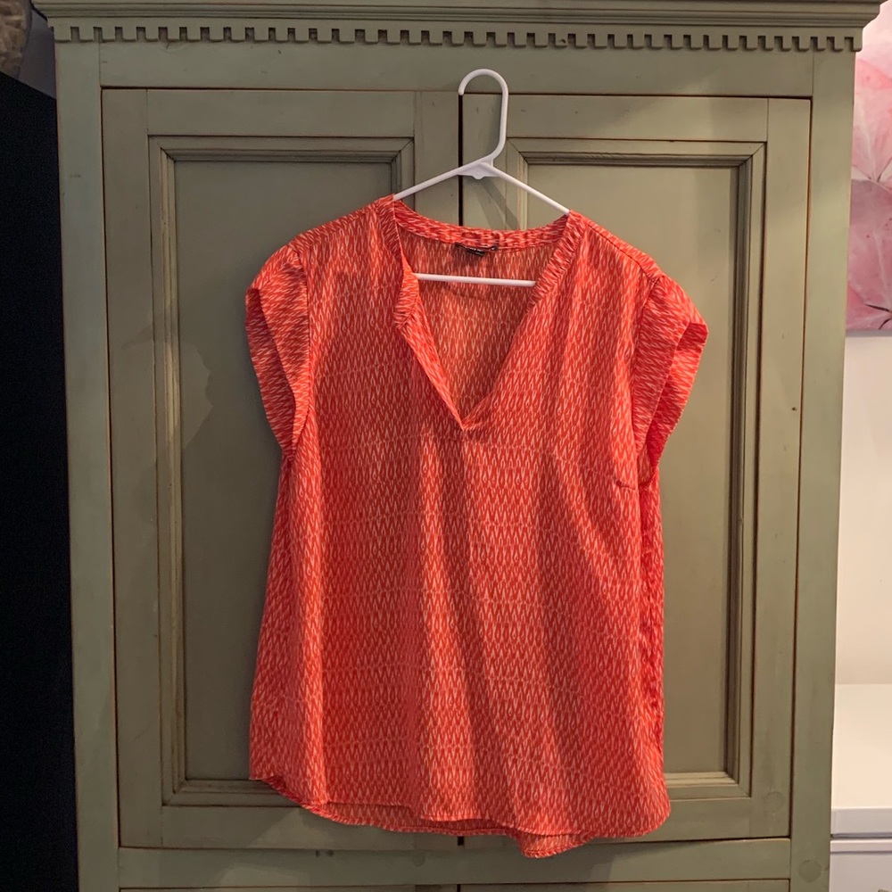 V-Neck Short Sleeve Blouse